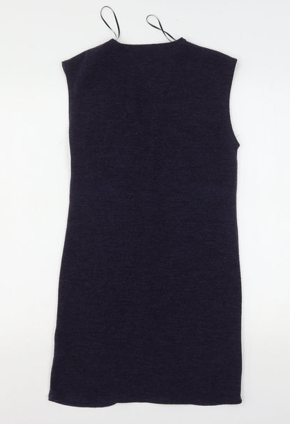 Daisy Eldridge Womens Blue V-Neck  Polyester Cardigan Jumper Size S