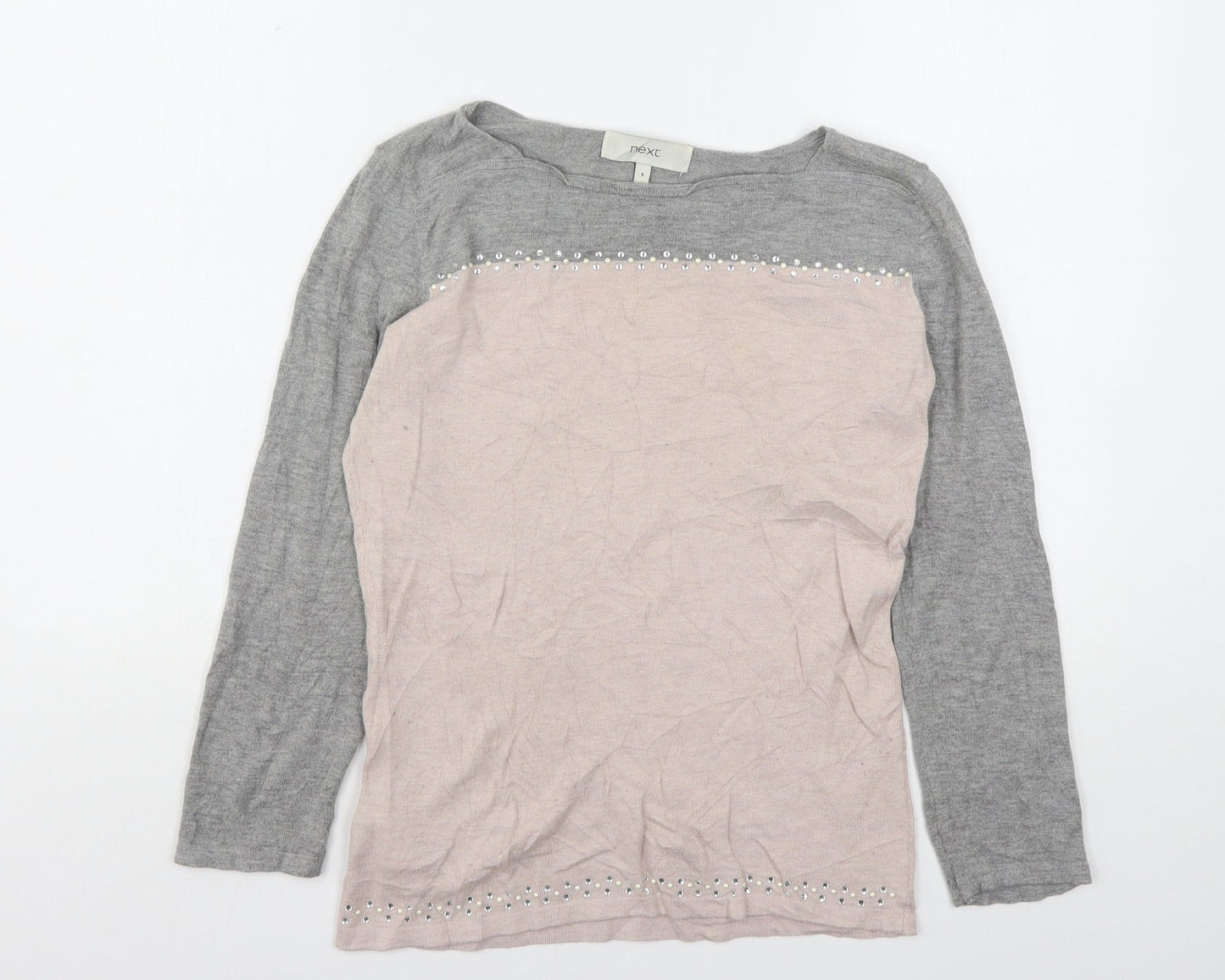 NEXT Womens Multicoloured Round Neck  Cotton Pullover Jumper Size 6