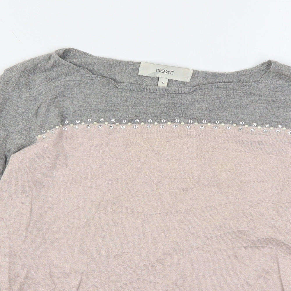 NEXT Womens Multicoloured Round Neck  Cotton Pullover Jumper Size 6