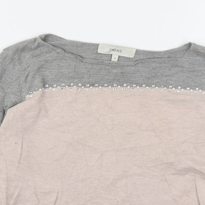 Next Womens Multicoloured Round Neck  Cotton Pullover Jumper Size 6