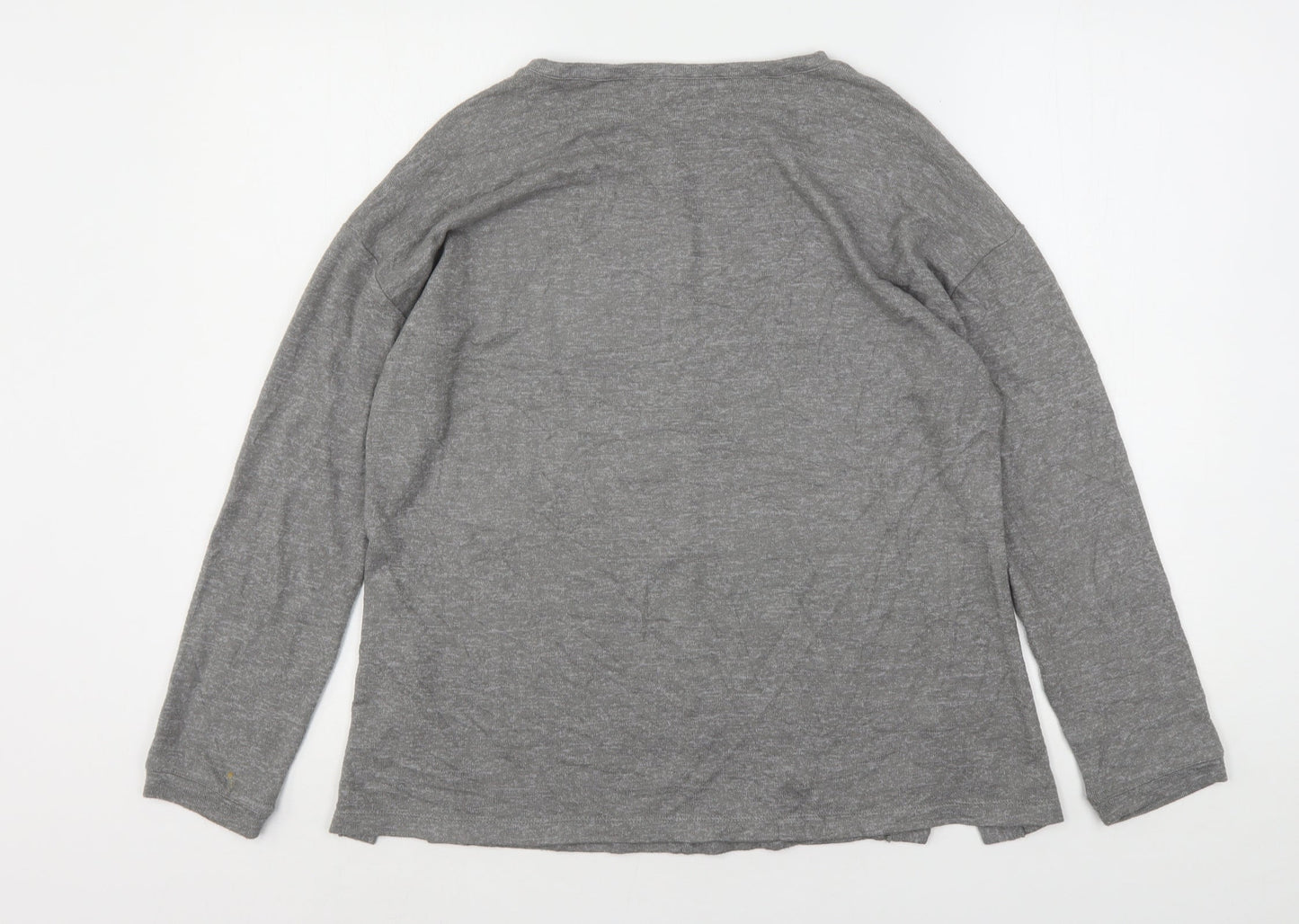 Marks and Spencer Womens Grey Round Neck  Viscose Pullover Jumper Size 12
