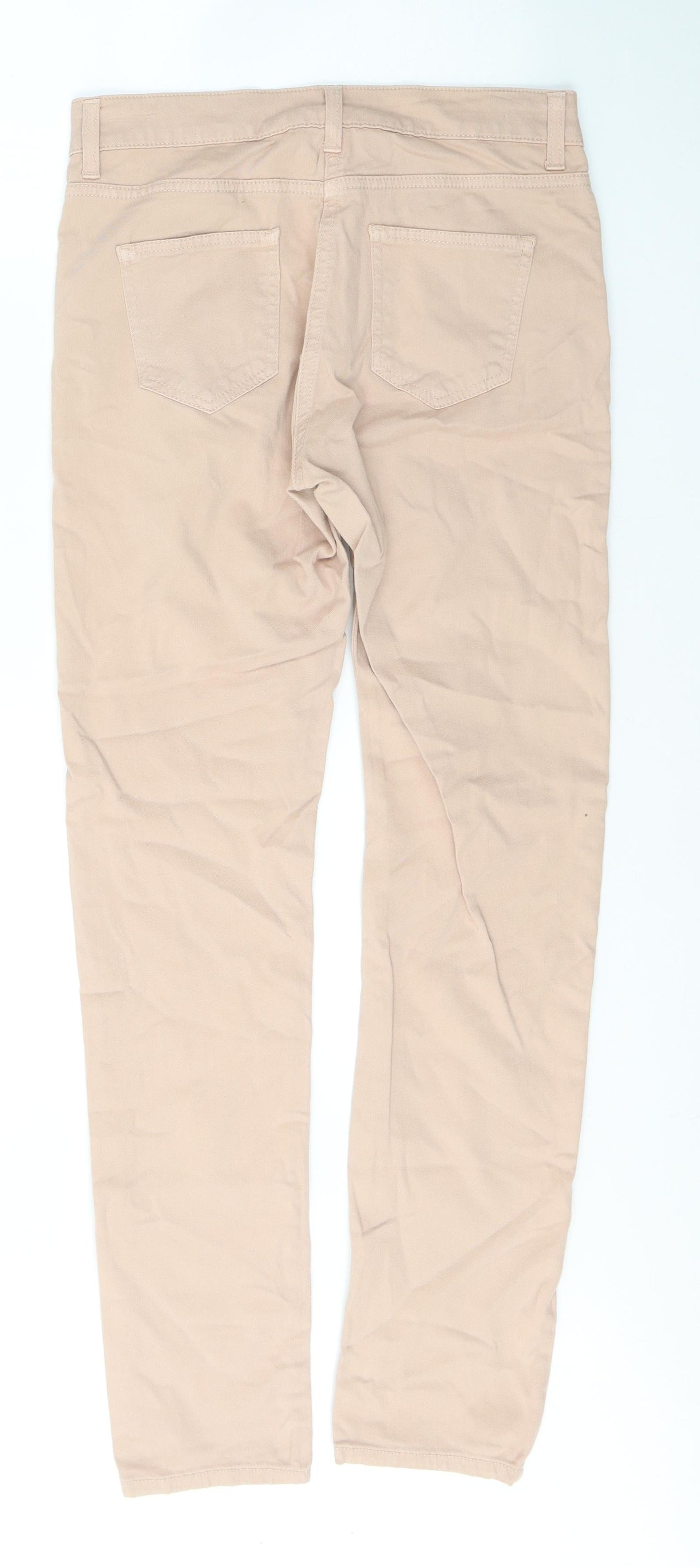 Wallis Womens Pink  Cotton Skinny Jeans Size 10 L31 in Regular Button