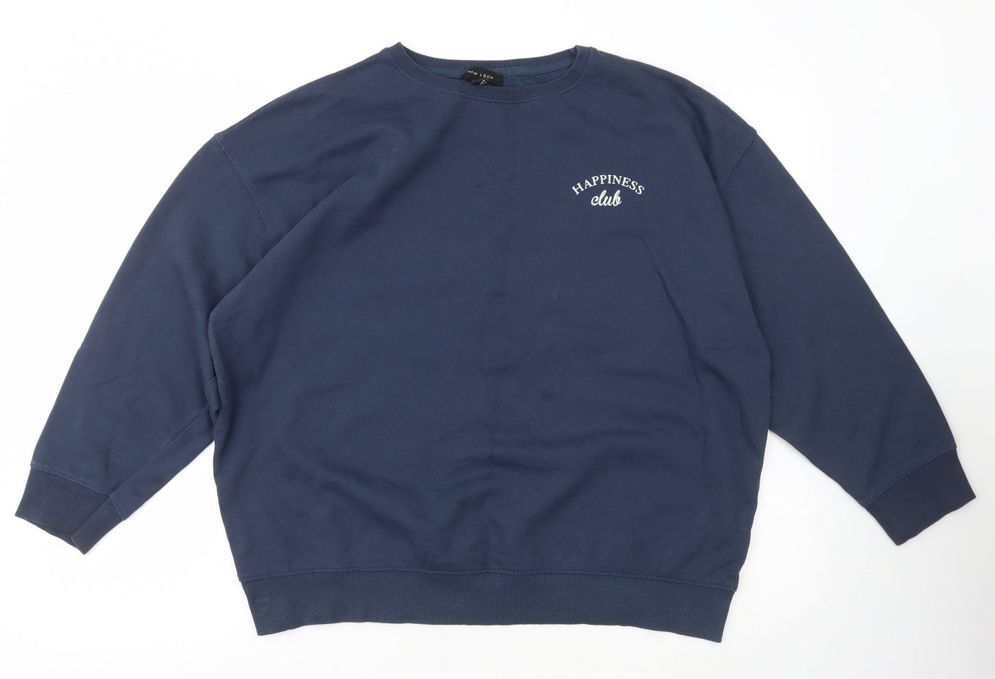 New Look Womens Blue  Cotton Pullover Hoodie Size L  Pullover