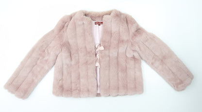Preloved wit&wisdom Womens Pink   Jacket  Size 14  Tie - Front