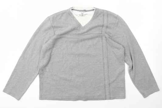 St Bernard Mens Grey V-Neck  Cotton Pullover Jumper Size XL