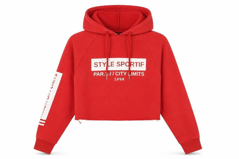 New Look Womens Red  Cotton Pullover Hoodie Size 6