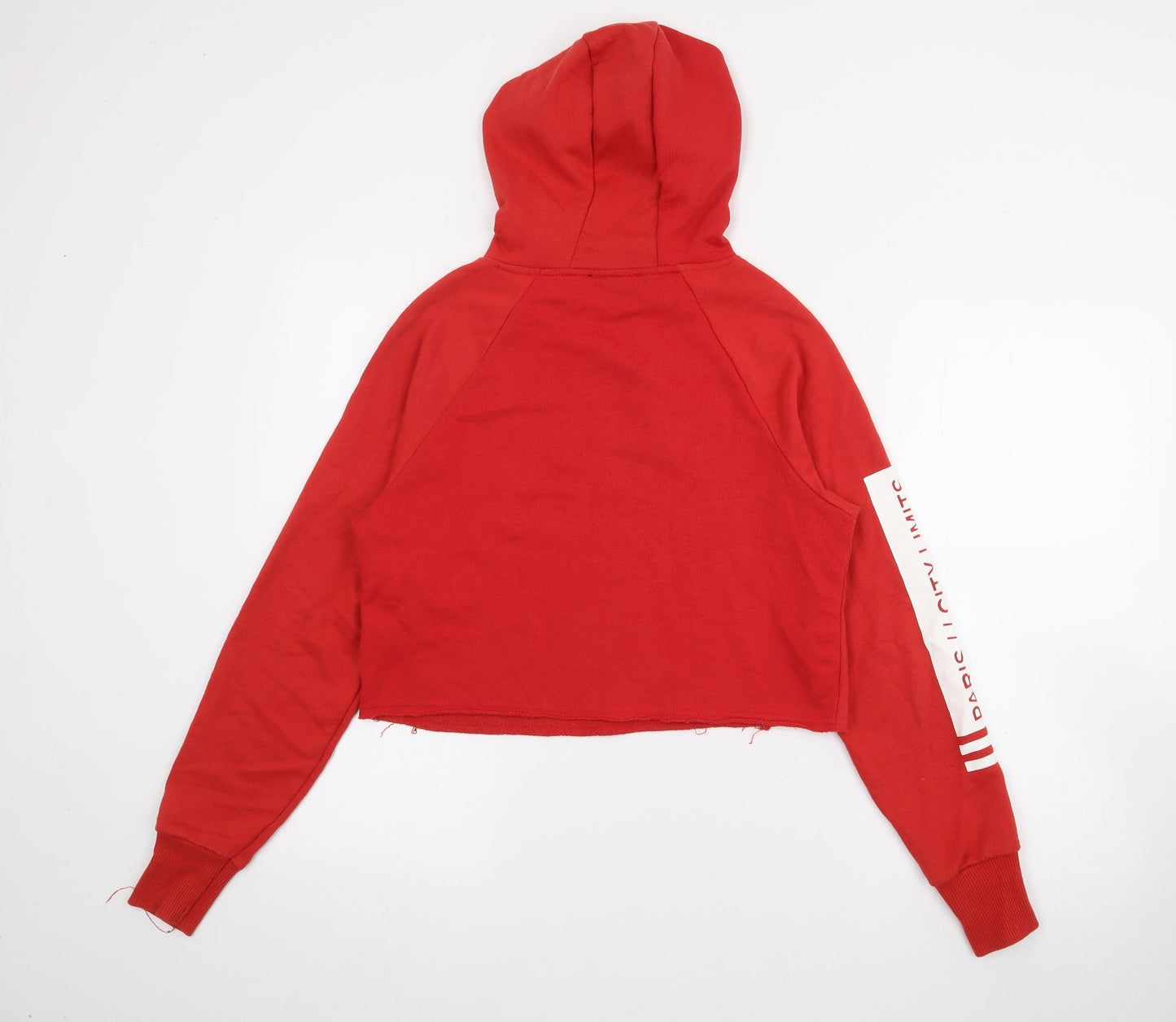 New Look Womens Red  Cotton Pullover Hoodie Size 6