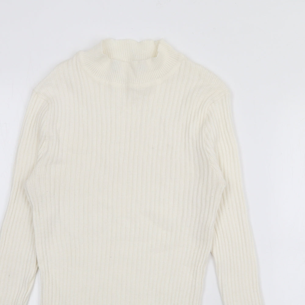 Preworn Womens Ivory High Neck  Acrylic Pullover Jumper Size M