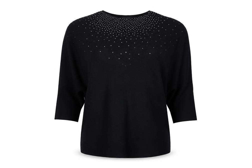 New Look Womens Black Boat Neck  Viscose Pullover Jumper Size L
