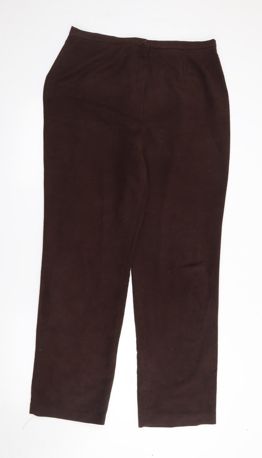 Liza Lovell Womens Brown  Polyester Trousers  Size 16 L30 in Regular