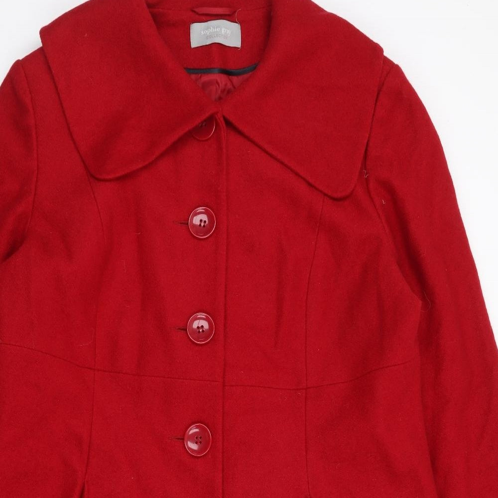 BHS Womens Red   Overcoat Coat Size 20  Button