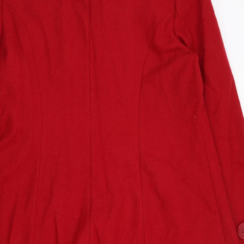 BHS Womens Red   Overcoat Coat Size 20  Button