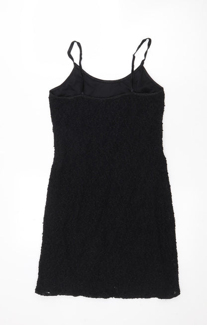 Preloved Lella Womens Black  Polyester Bodycon  Size 12  V-Neck - Back