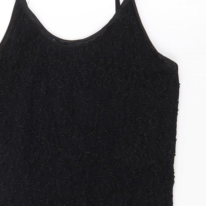 Preloved Lella Womens Black  Polyester Bodycon  Size 12  V-Neck - Detail