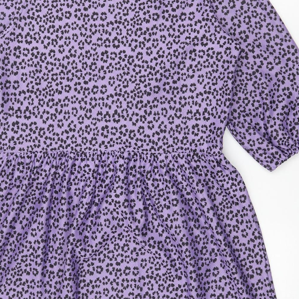 ASOS Womens Purple Animal Print Polyester Fit & Flare  Size 10  V-Neck