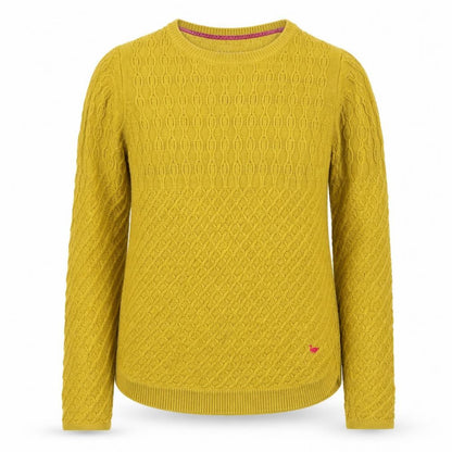 EWM Womens Yellow Round Neck  Cotton Pullover Jumper Size S