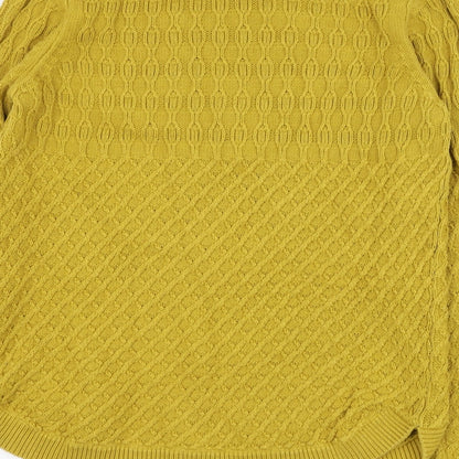 EWM Womens Yellow Round Neck  Cotton Pullover Jumper Size S