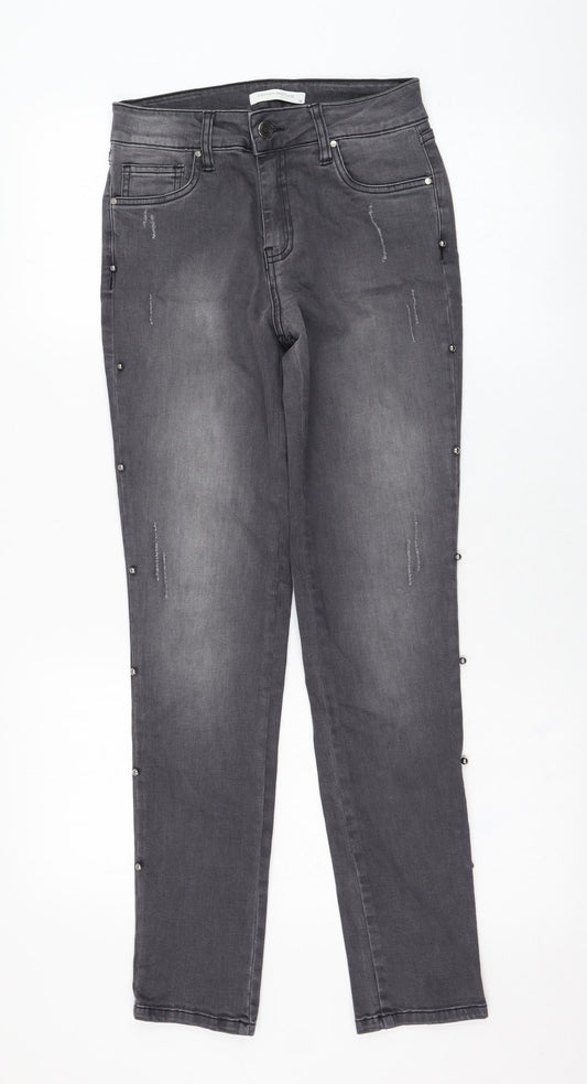 Cotton Brothers Womens Grey  Cotton Skinny Jeans Size 36 in L28 in Regular Zip