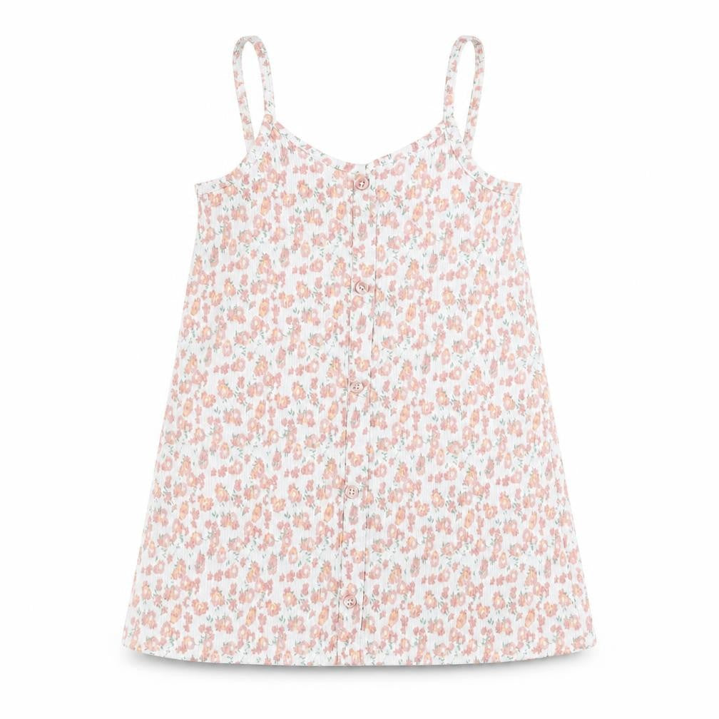 Primark Girls White Floral Polyester Basic Tank Size 7-8 Years Round Neck Pullover
