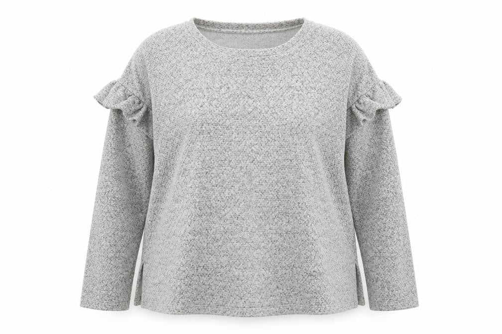 F&F Womens Grey Round Neck  Acrylic Pullover Jumper Size 12