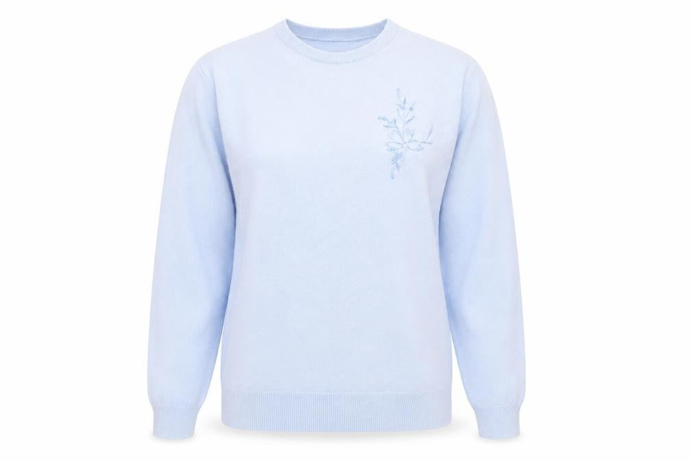Preworn Womens Blue Round Neck  Polyester Pullover Jumper Size S