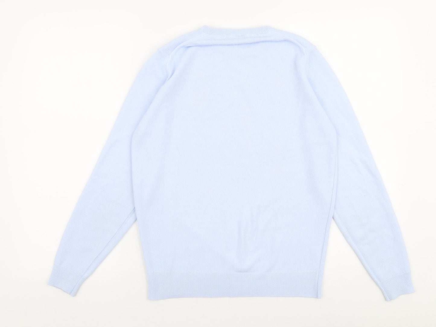 Preworn Womens Blue Round Neck  Polyester Pullover Jumper Size S