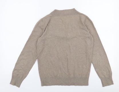 Gap Womens Beige V-Neck  Polyester Pullover Jumper Size S