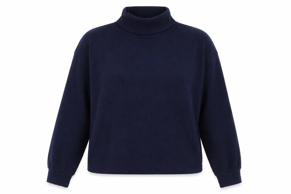 SheIn Womens Blue Roll Neck  Elastane Pullover Jumper Size L