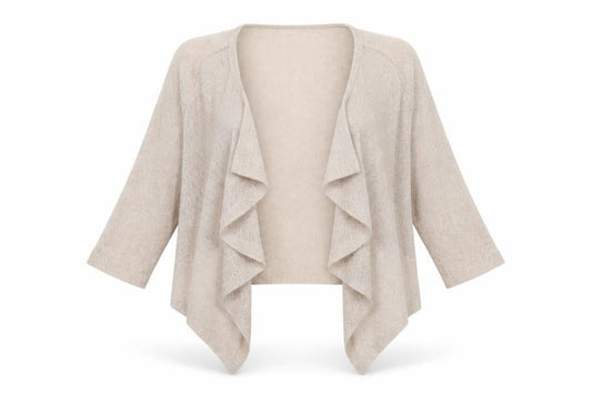 H&M Womens Beige V-Neck  Acrylic Cardigan Jumper Size S