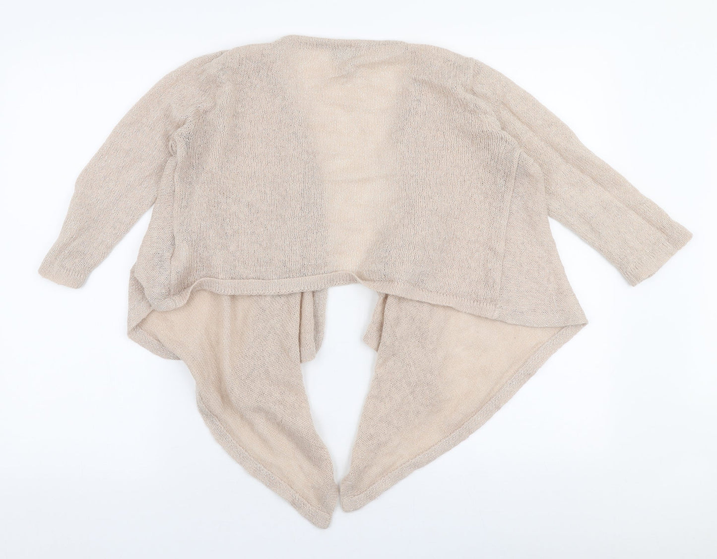 H&M Womens Beige V-Neck  Acrylic Cardigan Jumper Size S