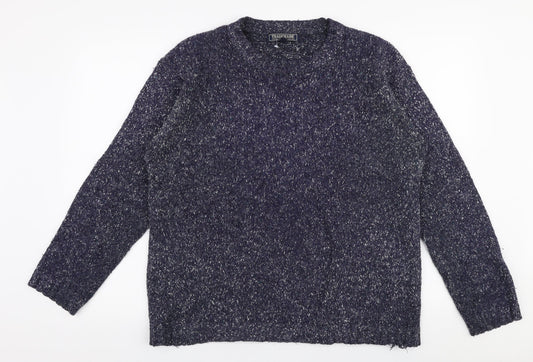 Trademark Mens Blue Round Neck  Acrylic Pullover Jumper Size S
