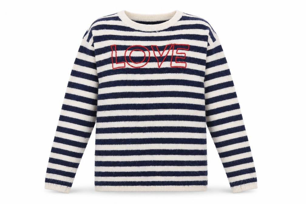 H&M Girls Multicoloured Round Neck Striped Acrylic Pullover Jumper Size 11-12 Years  Pullover - Love