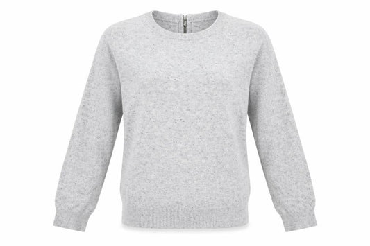 Warehouse Womens Grey Round Neck  Cotton Pullover Jumper Size 6