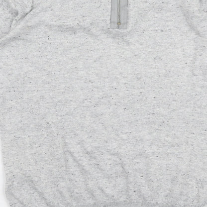 Warehouse Womens Grey Round Neck  Cotton Pullover Jumper Size 6