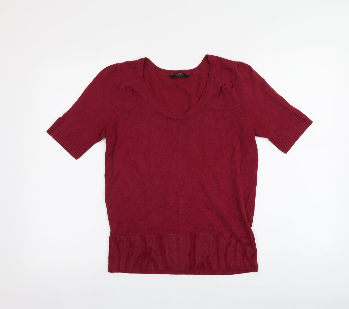 BHS Womens Red Round Neck  Viscose Pullover Jumper Size 12