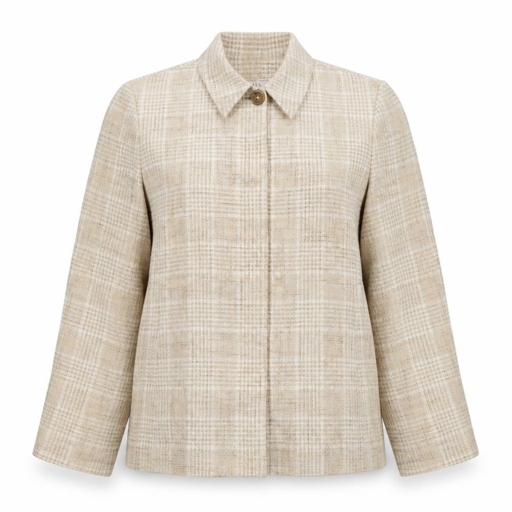 Field Manor Womens Beige Plaid  Jacket  Size 8