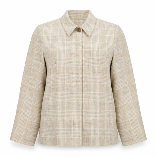 Field Manor Womens Beige Plaid  Jacket  Size 8