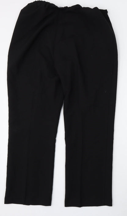 Classics Womens Black  Polyester Trousers  Size 14 L27 in Regular