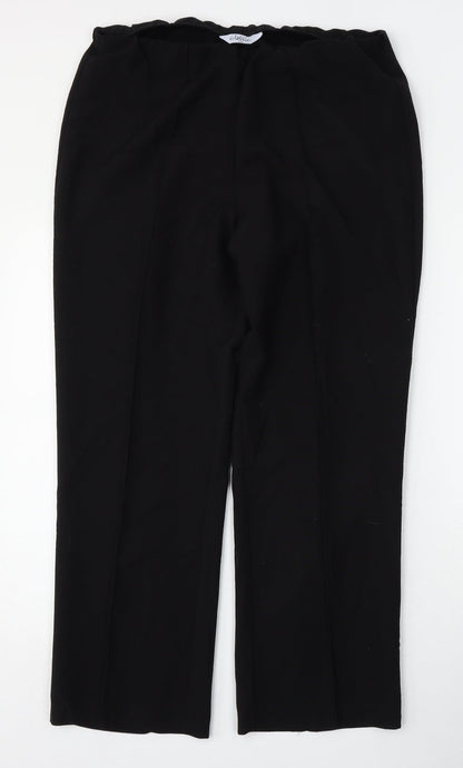 Classics Womens Black  Polyester Trousers  Size 14 L27 in Regular