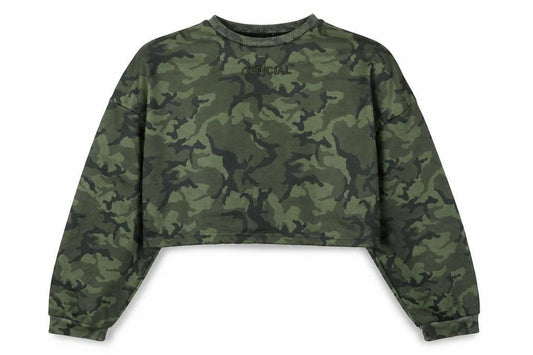 Boohoo Womens Green Camouflage Polyester Pullover Sweatshirt Size 12