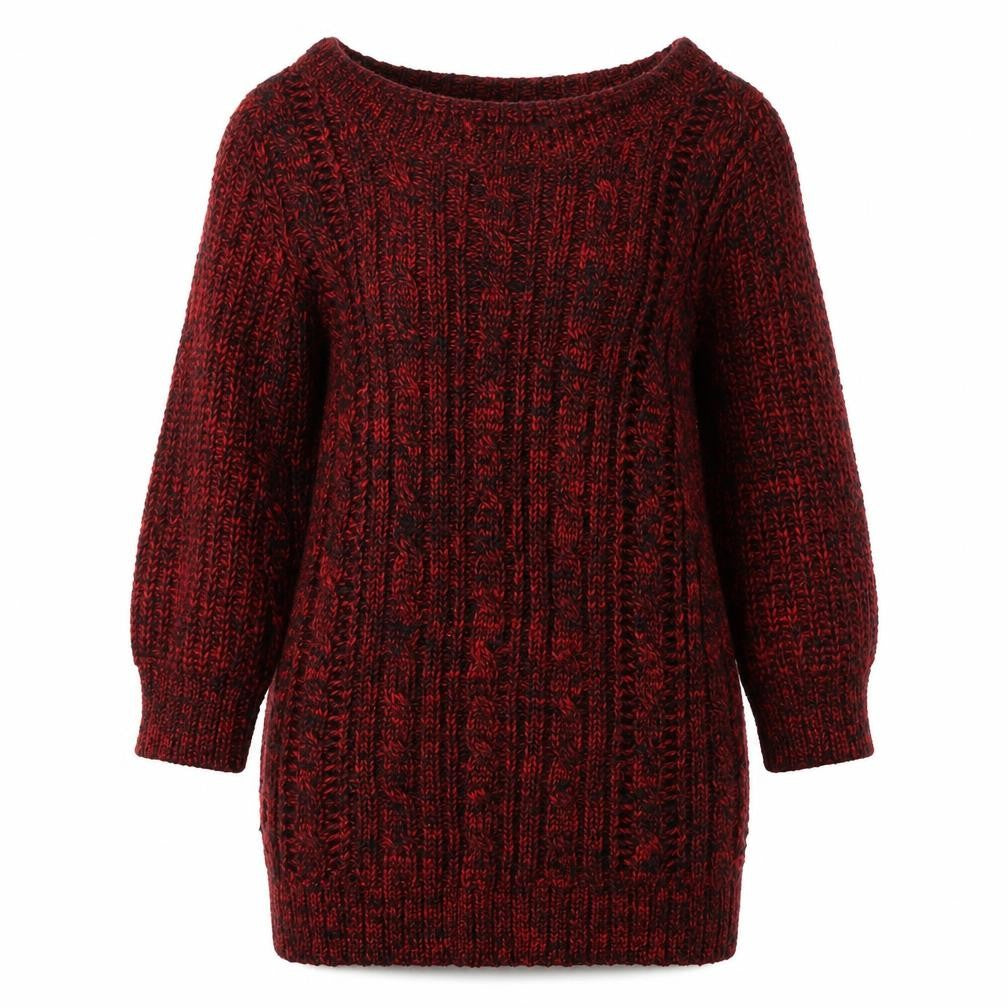Oasis Womens Red Round Neck  Acrylic Pullover Jumper Size XS