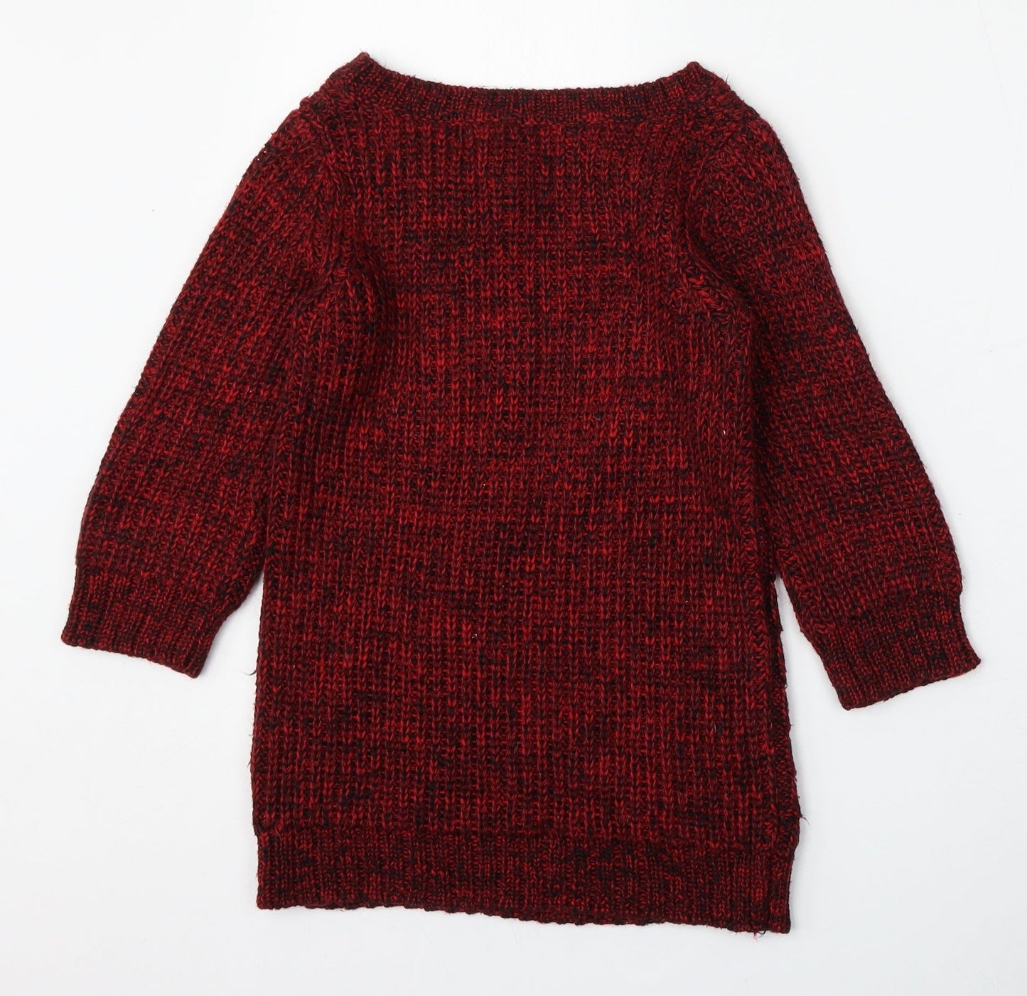 Oasis Womens Red Round Neck  Acrylic Pullover Jumper Size XS