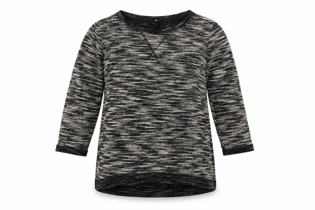 H&M Womens Grey Round Neck Striped Polyester Pullover Jumper Size XS