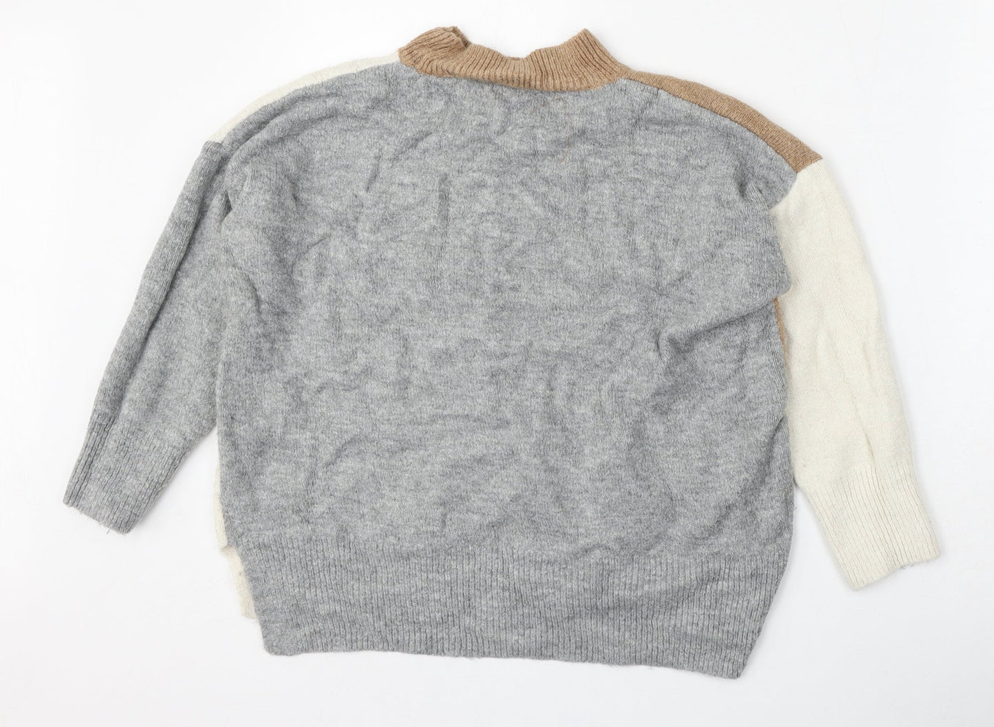 NEXT Womens Multicoloured Mock Neck  Acrylic Pullover Jumper Size L