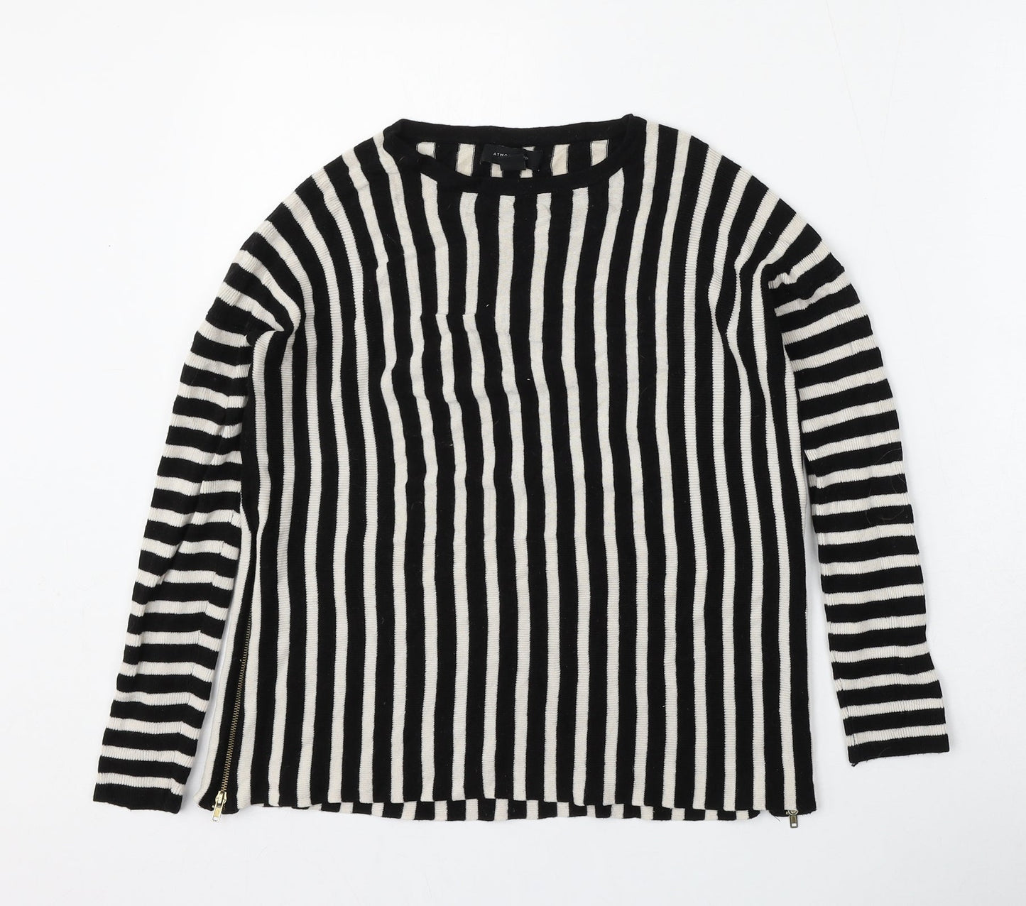 Atmosphere Womens Multicoloured Round Neck Striped Viscose Pullover Jumper Size 6
