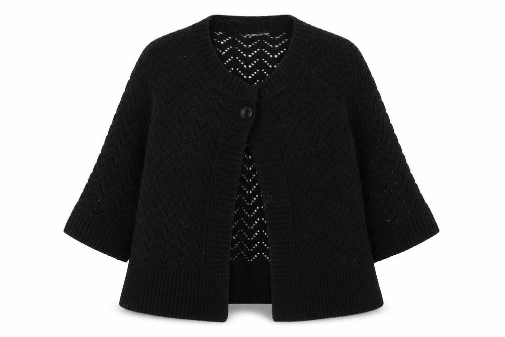 Cotton Candy Womens Black V-Neck  Acrylic Pullover Jumper Size XL