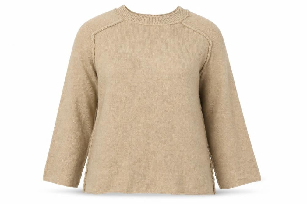 Zara Womens Beige Round Neck  Acrylic Pullover Jumper Size S
