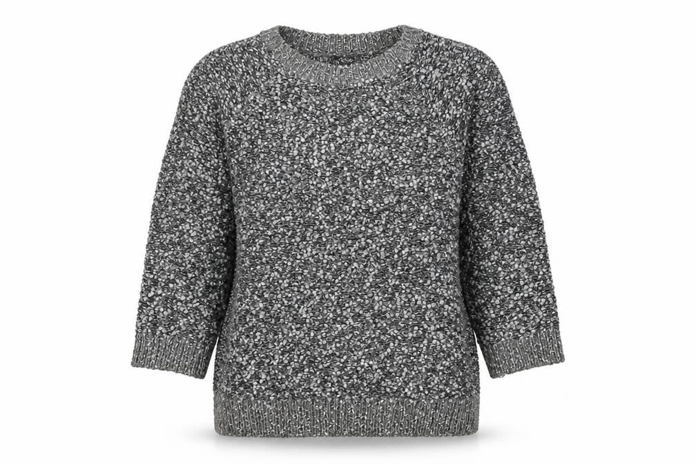 Bonmarché Womens Grey Round Neck Polyester Pullover Jumper Size M