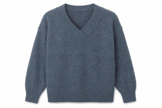 Tu Mens Blue V-Neck  Acrylic Pullover Jumper Size M