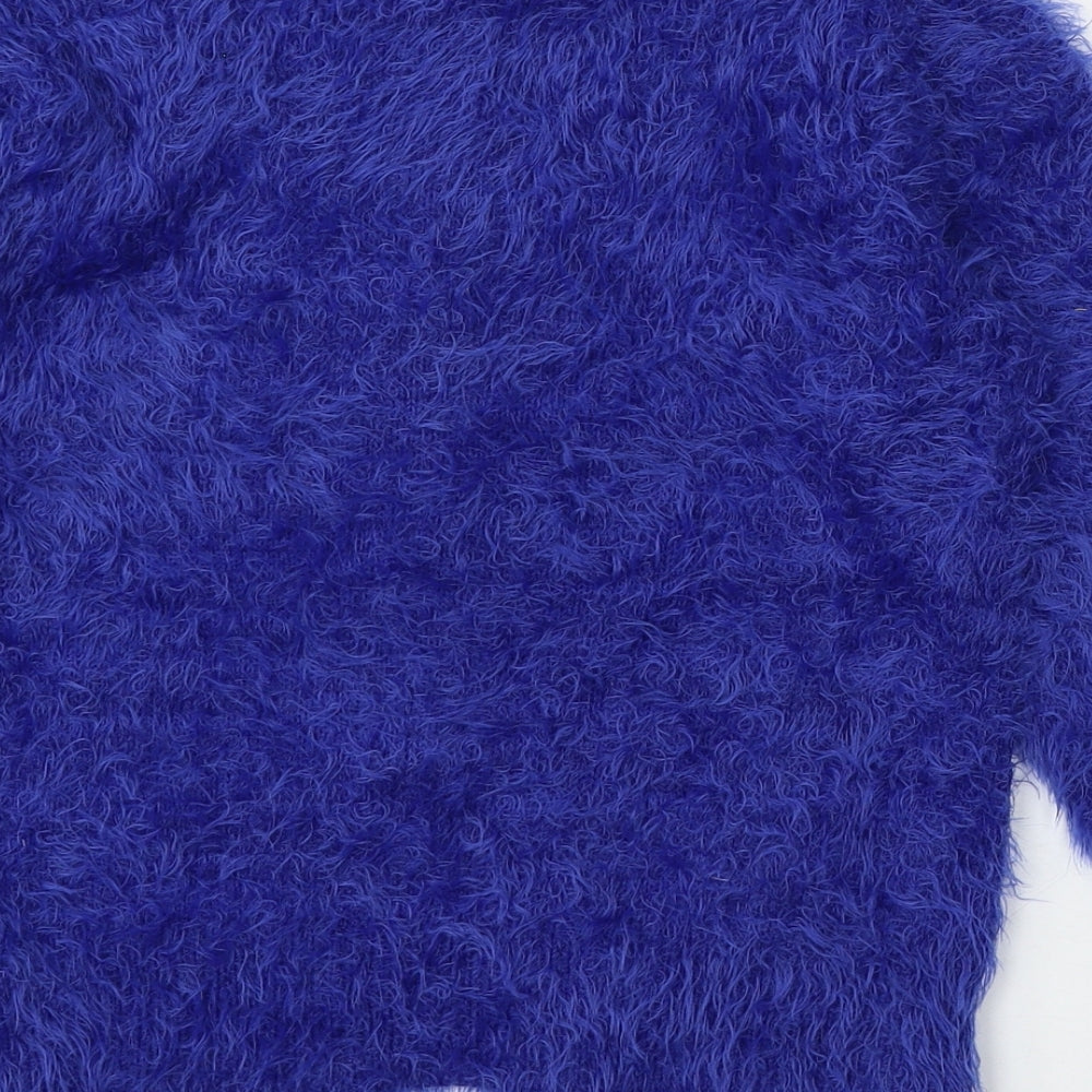 Stella Womens Blue Round Neck  Cotton Cardigan Jumper Size S